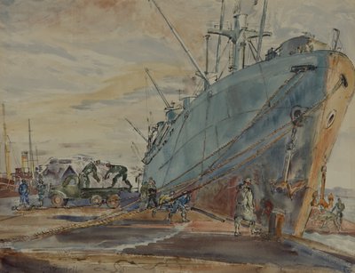 U S Liberty Ship by Thomas Barclay Hennell