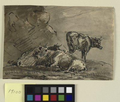Three Cows at a Cliff by Thomas Barker