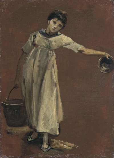 Girl carrying a pail by Thomas Barker of Bath