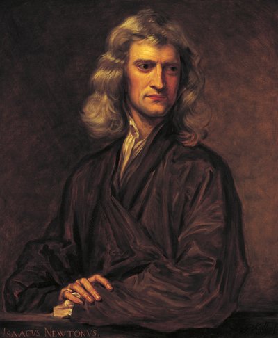 Portrait of Isaac Newton, after the original by Sir Godfrey Kneller by Thomas Barlow