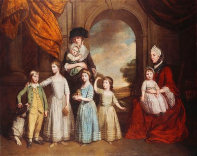 A Group Portrait of the Craven Children, Full-Length, Before an Arch with a Landscape Beyond, 1776 by Thomas Beach