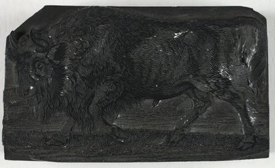 Woodblock for The Urus or Wild Bull, from A General History of Quadrupeds by Thomas Bewick
