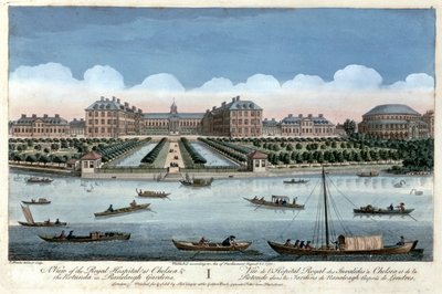 A View of the Royal Hospital at Chelsea and the Rotunda in Ranelagh Gardens, London by Thomas Bowles