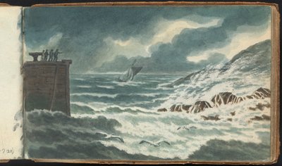 Album of Landscape and Figure Studies: Storm at Sea by Thomas Bradshaw
