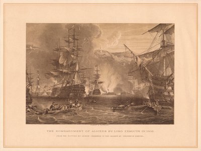 The Bombardment of Algiers by Lord Exmouth in 1816, 1878 by Thomas Brown