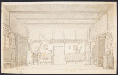 A Peasant Room. Decoration Draft for Schulz and Thaarup