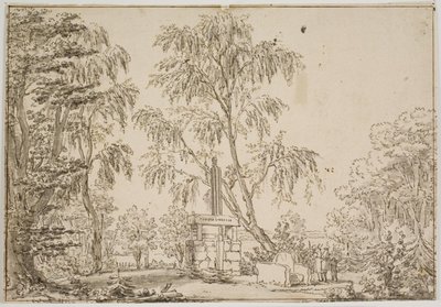 Part of Fredensborg Garden with "the Flowering Antique" and Esrom Lake in the Background by Thomas Bruun