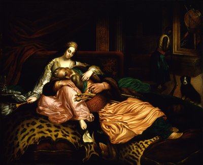 Interior Scene with Sultan and Concubine by Thomas Buchanan Read