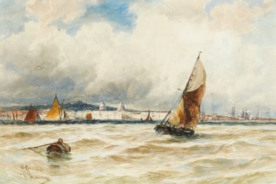 Greenwich Hospital and Naval College from the Thames by Thomas Bush Hardy
