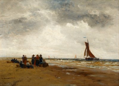 Waiting for the Fishing Boats Return, Holland by Thomas Bush Hardy
