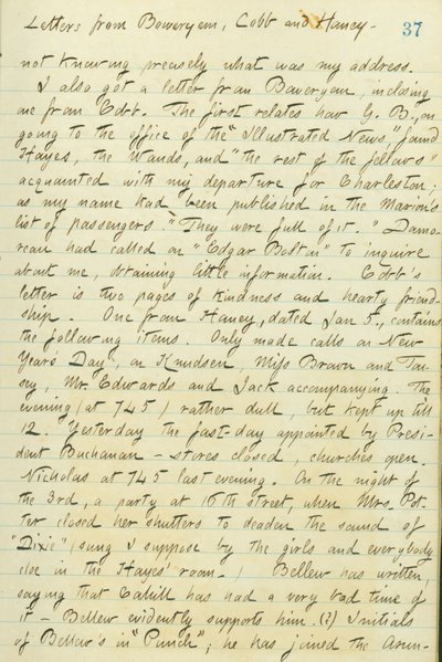 Thomas Butler Gunn Diaries - Volume 15, page 44, January 6, 1861 by Thomas Butler Gunn
