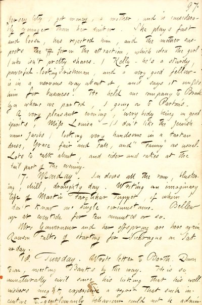 Thomas Butler Gunn Diaries - Volume 8, page 104, November 16-18, 1856 by Thomas Butler Gunn