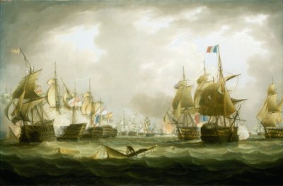 The Battle of Trafalgar, 21 October 1805, Beginning of the Action by Thomas Buttersworth