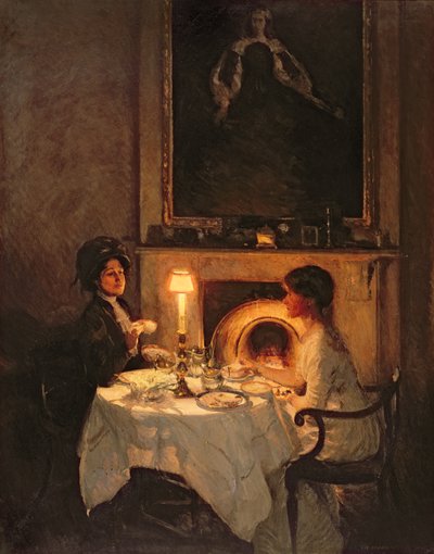 A Caller, Candlelight and Tea by Thomas Cantrell Dugdale