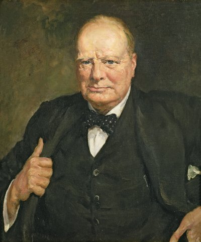 Portrait of Sir Winston Churchill (1874-1965) by Thomas Cantrell Dugdale