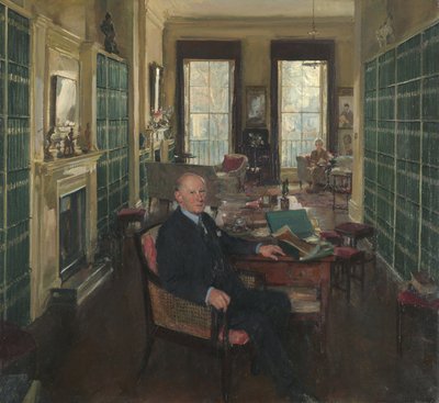 Sir Robert Witt in his Library at 32 Portman Square by Thomas Cantrell Dugdale
