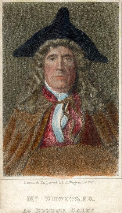 Mr Wewitzer as Doctor Caius, 1819 by Thomas Charles Wageman