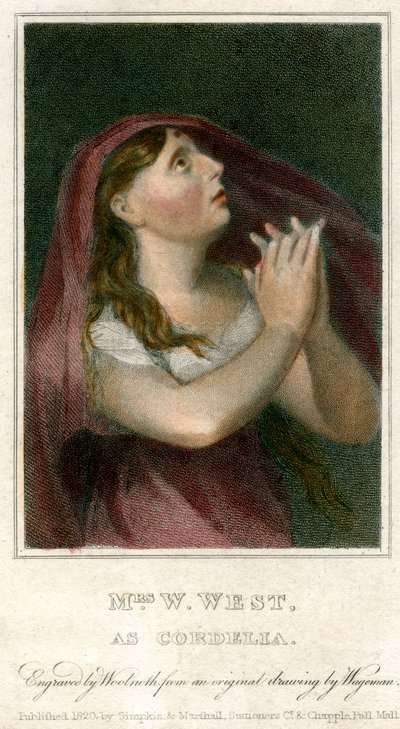 Mrs. W. West as Cordelia by Thomas Charles Wageman
