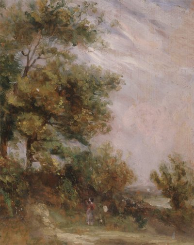 Landscape with Trees and Figures by Thomas Churchyard