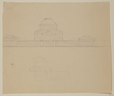 Elevation of the Ohio State House, c.1838 by Thomas Cole