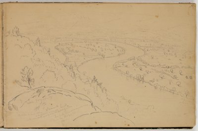 Panorama of the Oxbow on the Connecticut River as seen from Mount Holyoke by Thomas Cole