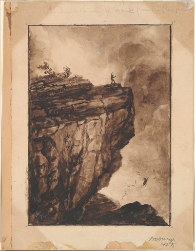 The Devil Throwing the Monk from the Precipice by Thomas Cole