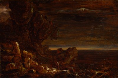 The Pilgrim of the World at the End of His Journey (study for the series, The Cross and the World) by Thomas Cole