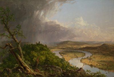 View from Mount Holyoke, Northampton, Massachusetts, after a Thunderstorm - The Oxbow by Thomas Cole