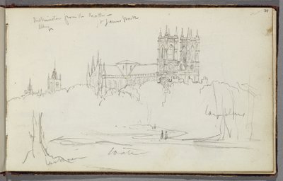 Westminster Abbey from the North, St. James Park, c.1830 by Thomas Cole
