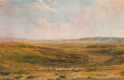 The Downs near Lewes Seaford Cliff in the distance by Thomas Collier