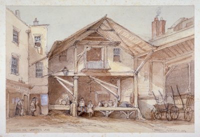 Blossoms Inn, Lawrence Lane, City of London, 1854 by Thomas Colman Dibdin