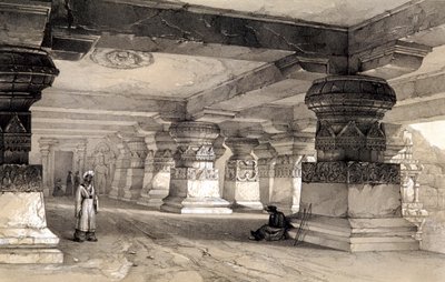 Interior of Lanka, Ellora, India by Thomas Colman Dibdin