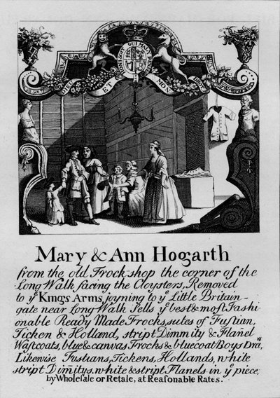 Trade card for Mary and Ann Hogarth