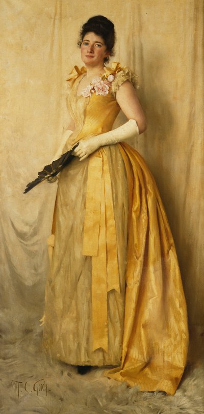 The Lady in Gold - A Portrait of Mrs, circa 1891 by Thomas Cooper Gotch