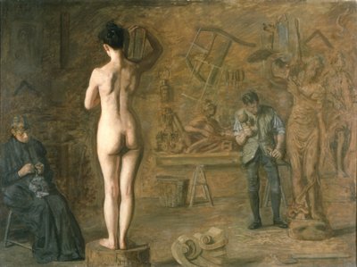 William Rush carving his Allegorical Figure of the Schuylkill River by Thomas Cowperthwait Eakins
