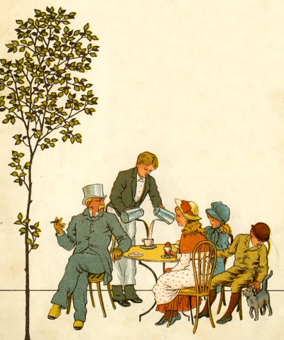 Café outside park in Paris in late 19th century by Thomas Crane