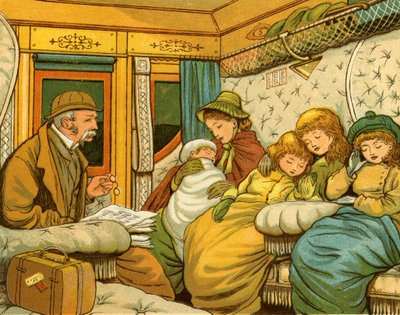 Train Travel in 1880s from Paris to Calais by Night by Thomas Crane