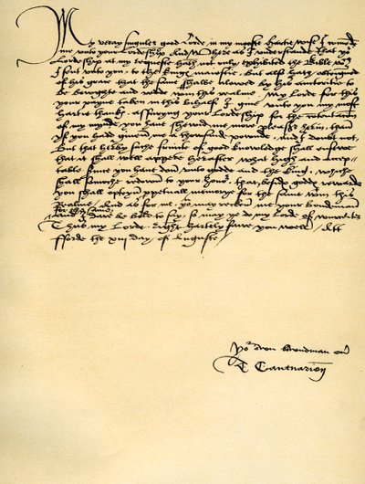 Letter from Thomas Cranmer to Thomas Cromwell, Ford, 13th August 1537 by Thomas Cranmer