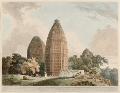 Hindoo Temples at Bindrabund on the River Jumna by Thomas Daniell