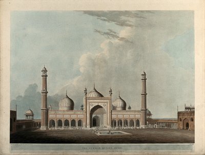 The Jummah Musjed, Delhi by Thomas Daniell