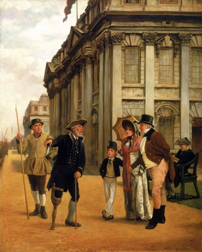 The story of the residents, in front of the King Charles court building at Greenwich Hospital by Thomas Davidson