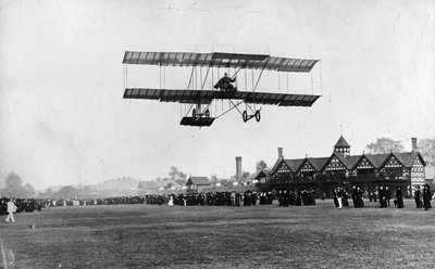 Grahame White Flying His Machine from the Ranelagh Club, 1910 by Thomas E. and Horace Grant Grant