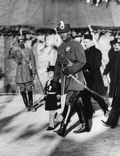 Shah Pahlavi of Persia with his son the Crown Prince, April, 1926 by Thomas E. and Horace Grant Grant