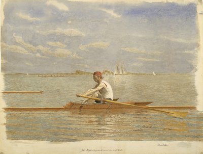 John Biglin in a Single Scull by Thomas Eakins