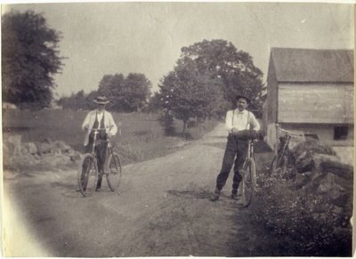 Samuel Murray and Benjamin Eakins on Bicycles, c. 1895-1899 by Thomas Eakins