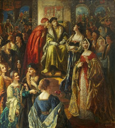 King Henry VII fining the Citizens of Bristol because their wives were so finely dressed by Thomas Edwin Mostyn