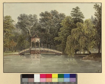 The Chinese Bridge in the Park at Laxenburg by Thomas Ender