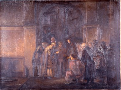 The Tribute Money (after Rembrandt) by Thomas F. Hodgkins