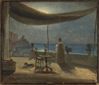 A Terrace in Amalfi in Moonlight by Thomas Fearnley