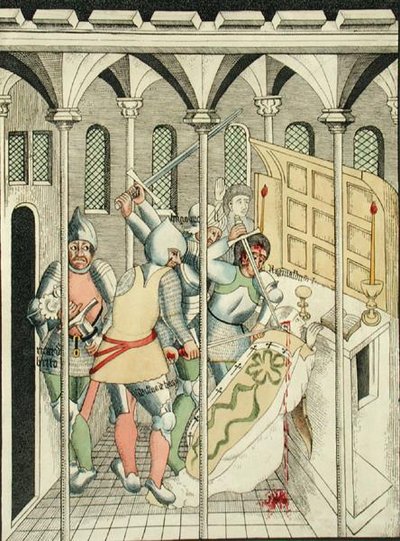 The Assassination of St. Thomas a Becket at Canterbury, from the Chapel of the Trinity at Stratford Upon Avon by Thomas Fisher Hoxton